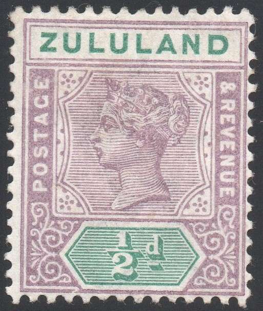 Zululand 1894-6 SACC14  ½d MAUVE and GREEN  MM CV R150