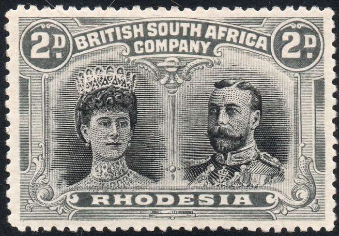 RHODESIA (B.S.A.C.) SACC130 2d BLACK and GREYISH-BLACK - MM - CV R2000