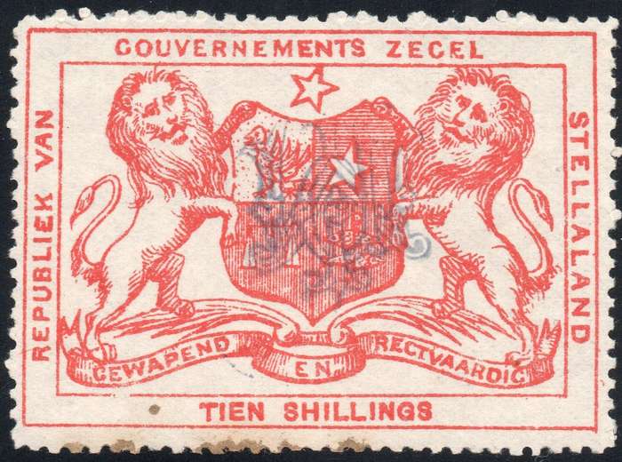 STELLALAND 1884 10/- ORANGE-RED WITH ''JPM'' MONOGRAM - MNG - SEE SCANS