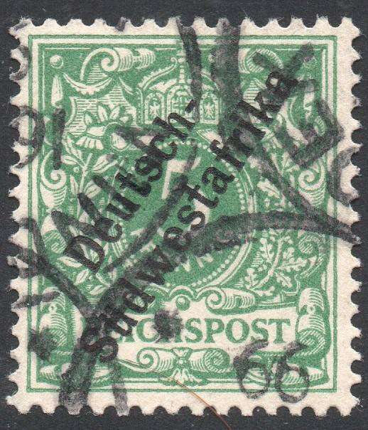 GERMAN SWA 1898 SACC8 5Pfg DARK GREEN - VFU - CV R60