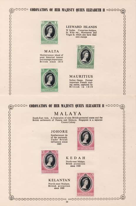 GREAT BRITAIN 1953 COMPLETE OMNIBUS CORONATION ISSUE IN SMALL ALBUM(34 pgs) - MM - SEE ALL SCANS