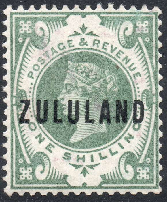 Zululand - SACC10 1/- GREEN - SUPERB VLMM - CV R3500