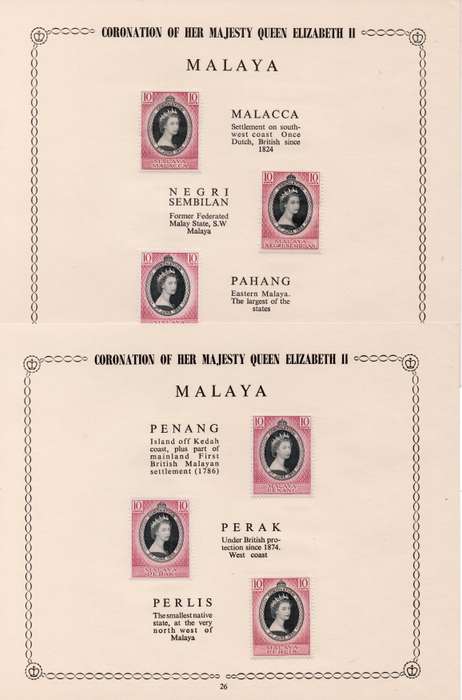 GREAT BRITAIN 1953 COMPLETE OMNIBUS CORONATION ISSUE IN SMALL ALBUM(34 pgs) - MM - SEE ALL SCANS