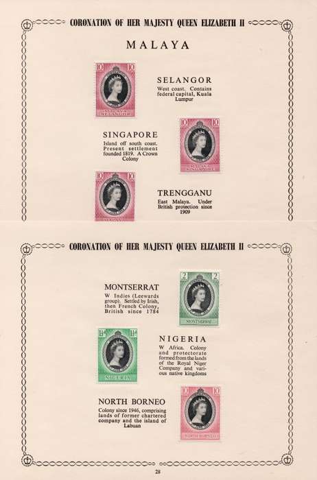 GREAT BRITAIN 1953 COMPLETE OMNIBUS CORONATION ISSUE IN SMALL ALBUM(34 pgs) - MM - SEE ALL SCANS