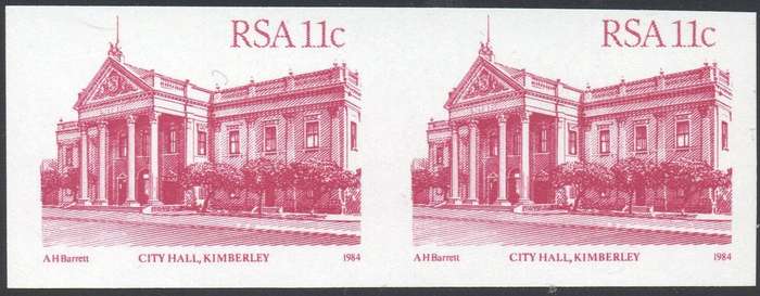 RSA 1982 SACC562(var) : 11c PINKISH-RED - HORIZONTAL IMPERF PAIR - UM