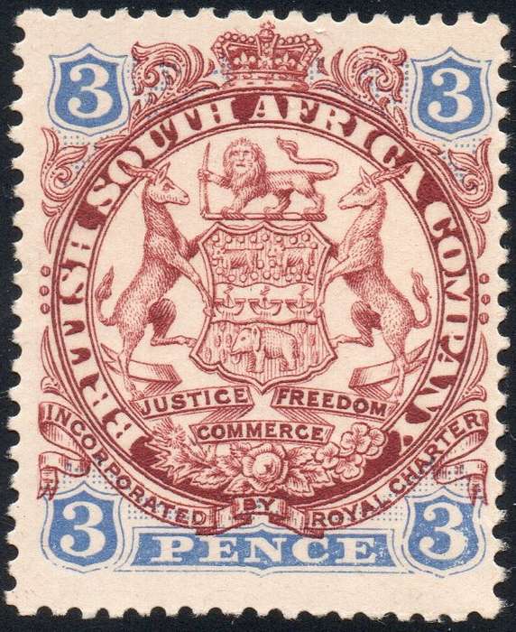 B.S.A.C/Rhodesia SACC31 3d Chocolate & Ultramarine -  LMM CV R250