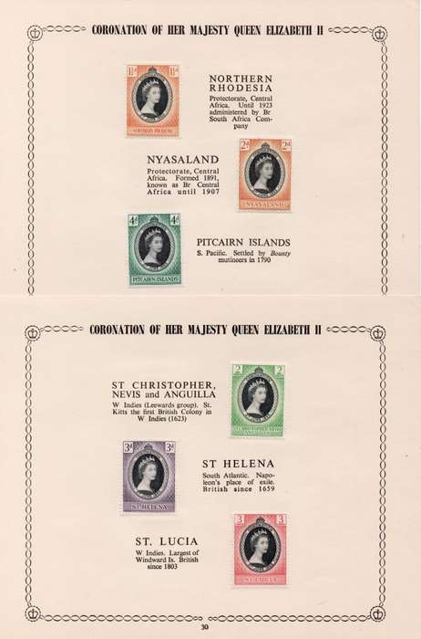 GREAT BRITAIN 1953 COMPLETE OMNIBUS CORONATION ISSUE IN SMALL ALBUM(34 pgs) - MM - SEE ALL SCANS