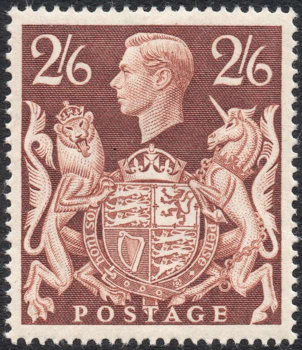 GREAT BRITAIN 1939 SG476 2s6d BROWN VLMM CV £95(2017)