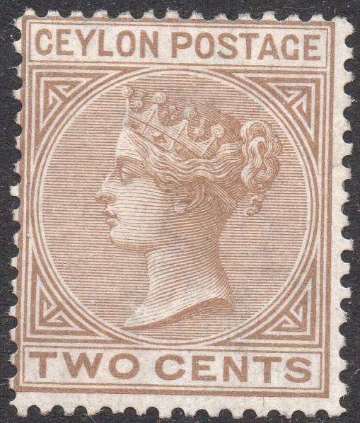 CEYLON 1872-80 SG121 2c PALE BROWN MM  CV £35+(2017)