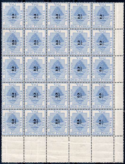 OFS 1896 SACC46 / 46a - 2½d on 3d ULTRAMARINE BO25 - UM - SEE SCANS