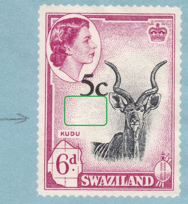SWAZILAND 1961 SACC71(var) 5c on 6d ON AIRLETTER WITH DOUBLE SURCHARGE - PFSA CERTIFICATE -SEE SCANS