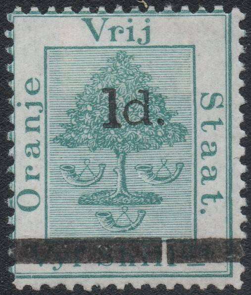 OFS 1882 SG24 1d ON 5/- GREEN WITH O/P TYPE 'd'`` - MM - CV £90+(2017)