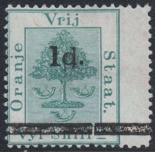 OFS 1882 SG24 1d ON 5/- GREEN WITH O/P TYPE 'd'`` - MM - CV £90+(2017)