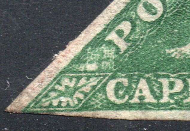 Cape of Good Hope : 1858 SACC8b 1/- DEEP DARK GREEN  - VFU - CV R20000