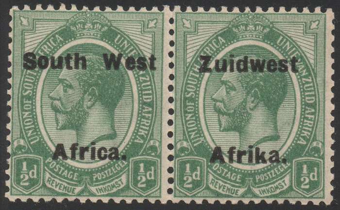 SWA 1924 TYPE VI SACC52 ½d GREEN BILINGUAL PAIR UM
