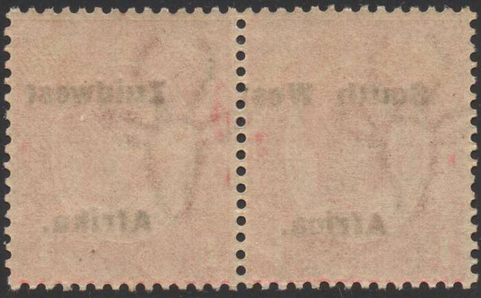 SWA 1924 TYPE VI SACC41 1d RED BILINGUAL PAIR UM CV R180