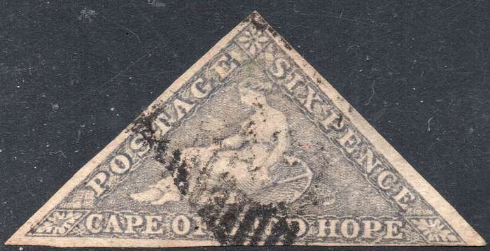 Cape of Good Hope : 1863-64 SACC7c : 6d SLATE LILAC - VFU - CV R20000