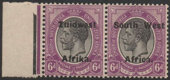 SWA 1924 TYPE VIa SACC47 36d  BLACK & VIOLET MARGINAL PAIR - UM - CV R500