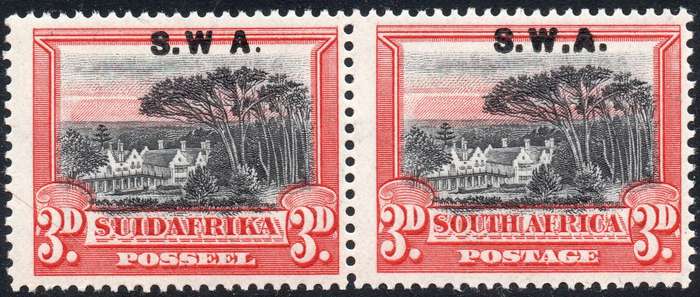 SWA 1927-30 SACC84ac 3d BLACK & RED WITHOUT STOP AFTER ''W'' - PERF DOWN - SCARCE VARIETY