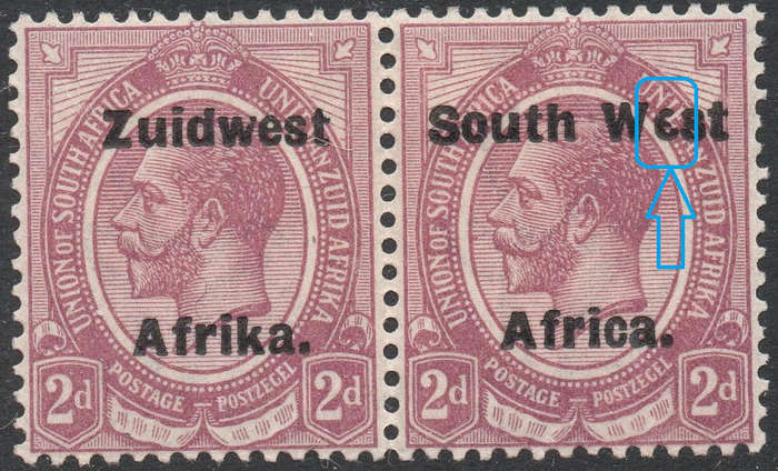 SWA 1923 SACC54b(var) (TYPE VIa) 2d PURPLE WITH ''Wcst'' for ''West'' - MM CV R350(?)