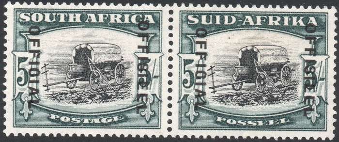 UNION OF SA - SACC36 ½d BLACK and MYRTYLE GREEN OFFICIAL - MM -CV R2400