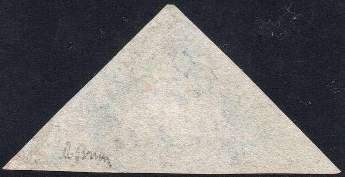 CAPE OF GOOD HOPE 1853 SACC4a - 4d BLUE ON SLIGHTLY BLUED PAPER - VFU - CV R3500