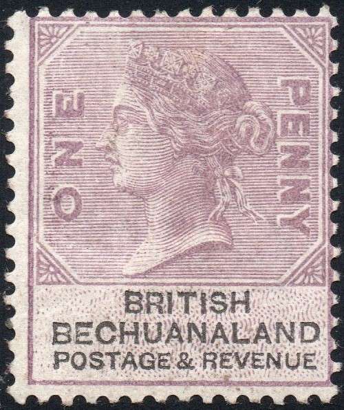 BRITISH BECHUANALAND 1867 SACC10 1d LILAC & BLACK  MM CV R600