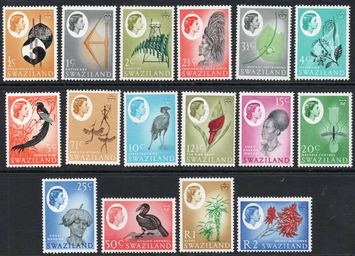 SWAZILAND 1962 SACC89-104 - FULL SET OF 16 - LMM - CV R1543