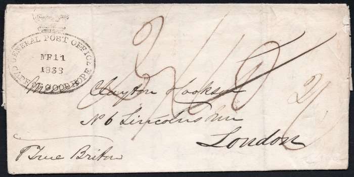 Cape of Good Hope : Stampless Cover - 11 MARCH 1838 CAPE TOWN TO LONDON - SEE SCANS