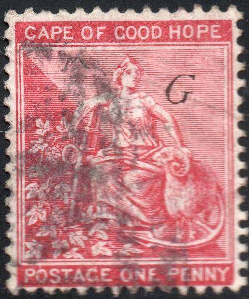 Griqualand West 3rd PRINTING SG17 1d Carmine-red - VFU with o/p type 16