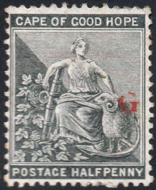Griqualand West 1878 SG14 ½d Grey-Black with o/p type 15 in red - MNG - CV £27(2017)