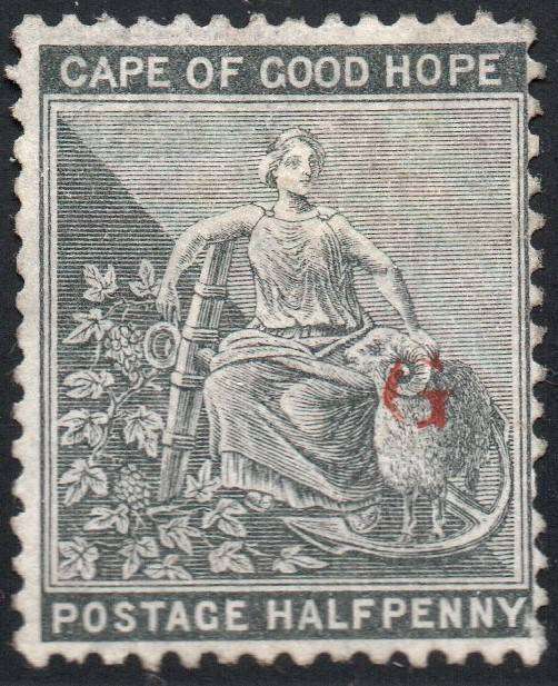 Griqualand West 1878 SG14 ½d Grey-Black with o/p type 15 in red - MNG - CV £27(2017)