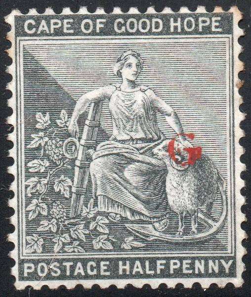 Griqualand West 1878 SG14 ½d Grey-Black with o/p type 15 in red - MNG - CV £27(2017)