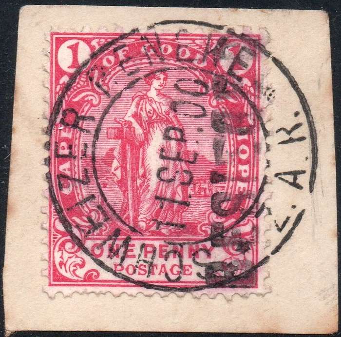 SCHWEIZER RENECKE 1900 SACC6 1d CARMINE - VFU ON PIECE - SCARCE