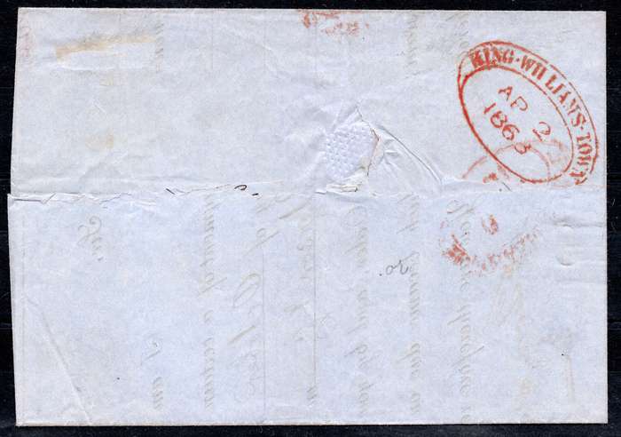 CAPE OF GOOD HOPE 1863 (2 APRIL) :COVER(WRAPPER) KING WILLIAMS TOWN TO PE,TIED WITH 6d BLUE(SACC19a)