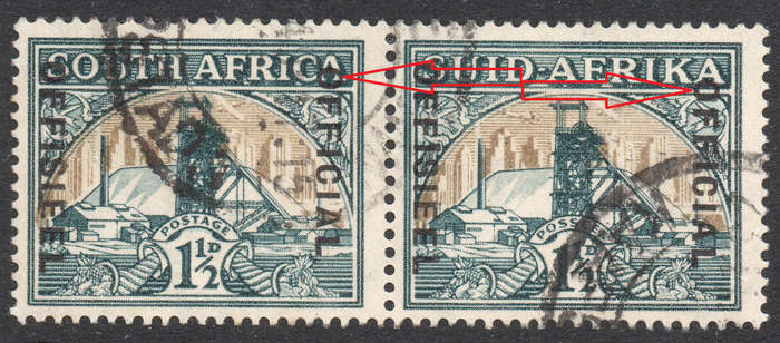 Union of SA -SACC26ab 1½d GREEN & BRIGHT GOLD ''OFFICIAL'' with ''DROPPED OFFICIAL'' VFU - CV R1200