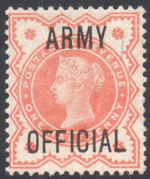 GREAT BRITAIN OFFICIALS : SG041 ½d VERMILLION ''ARMY OFFICIAL'' - MM - CV £8(2017)