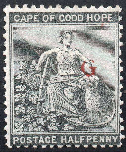 Griqualand West 1878 SG14 ½d Grey-Black with o/p type 15 in red - MM - CV £27(2017)