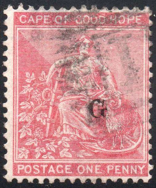 Griqualand West 4th PRINTING SG25 1d Carmine-red - VFU with o/p type 17