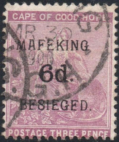 MAFEKING 1900 SG4 6d ON 3d MAGENTA - FINE USED CV £350(2017)