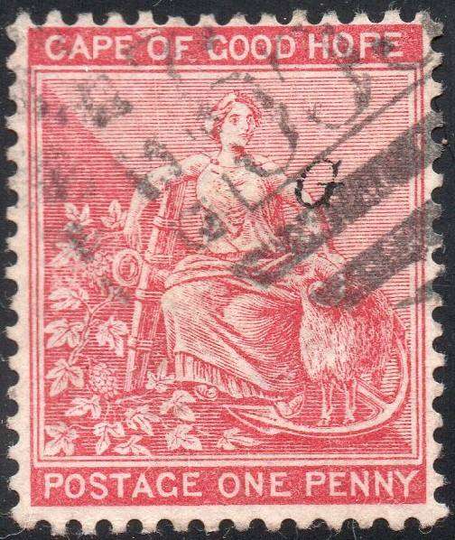 Griqualand West 3rd PRINTING SG17 1d Carmine-red - VFU with o/p type 16