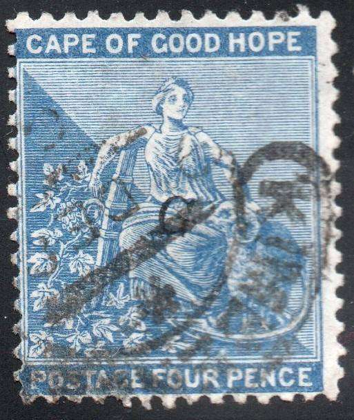 Griqualand West 4th PRINTING SG26 4d Deep Blue with overprint type 17 - VFU