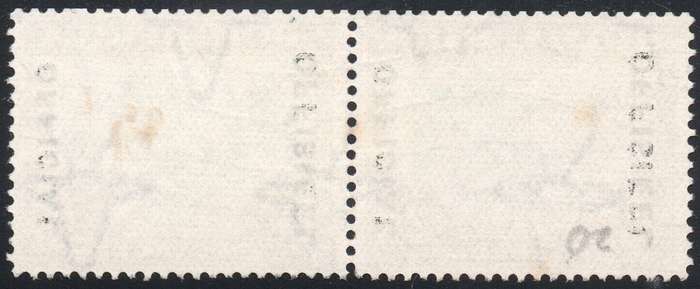 Union of SA - 1930-47 OFFICIALS - SACC20 2s6d GREEN & BROWN PAIR VFU - CV R1200