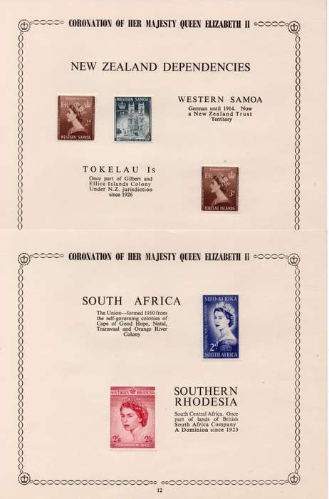 GREAT BRITAIN 1953 COMPLETE OMNIBUS CORONATION ISSUE IN SMALL ALBUM(34 pgs) - MM - SEE ALL SCANS
