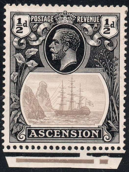 ASCENSION 1924-33 SG10 ½d GREY-BLACK & BLACK - MNG - CV £6.50+
