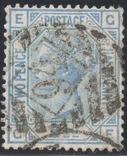 GREAT BRITAIN 1880 SG142 2½d BLUE (PLATE20) - VFU - CV £55+(2017)