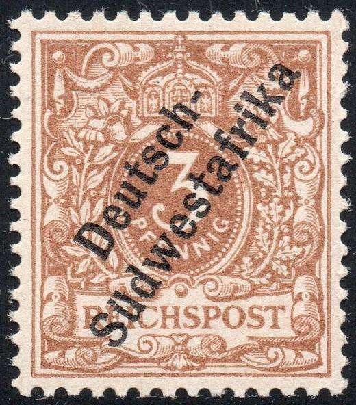 GERMAN SWA 1898 SACC7b 3Pfg BRIGHT BROWN-OCHRE - **UNMOUNTED MINT** - CV R7000