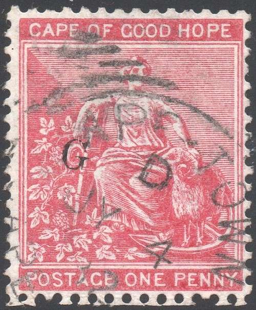 Griqualand West 4th PRINTING SG25 1d Carmine-red - VFU with o/p type 17