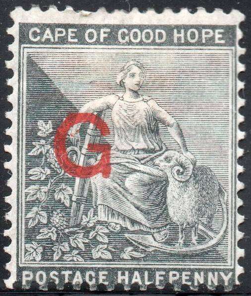 Griqualand West 1878 SG4f  - ½d GREY BLACK - O/P TYPE 6 - UNUSED - CV £55(2017)