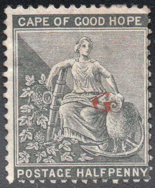 Griqualand West 1878 SG14 ½d Grey-Black with o/p type 15 in red - MNG - CV £27(2017)
